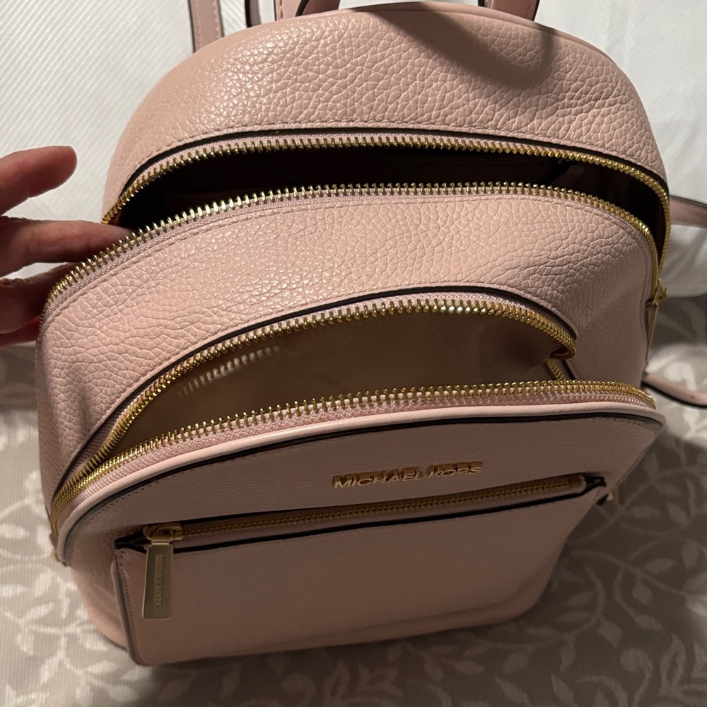 Michael Kors Pink Pebbled Leather Mini Backpack - Picture 5 of 5